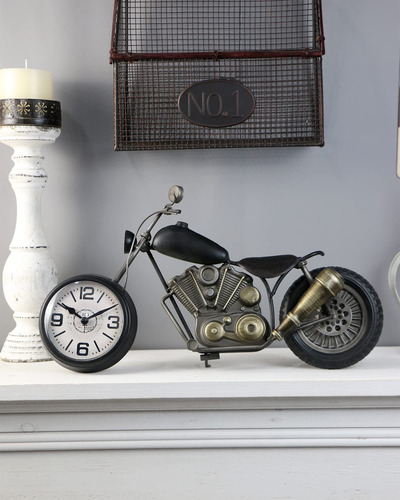 Reloj De Mesa Aorotoe, Diseño Vintage De Motocicleta, Metal