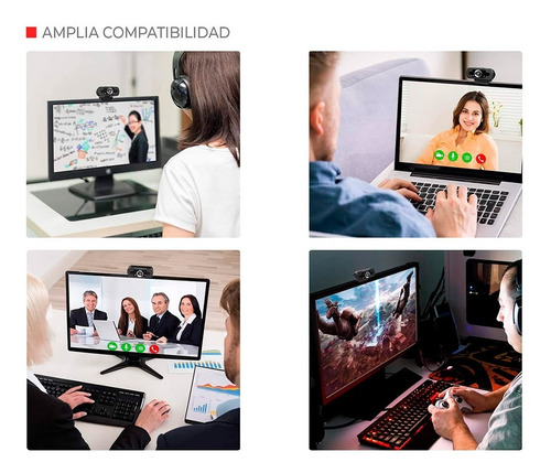 Imagen 7 de 7 de Cámara Webcam Exo Hd 1080p 2 Micrófono Stream Zoom 120°