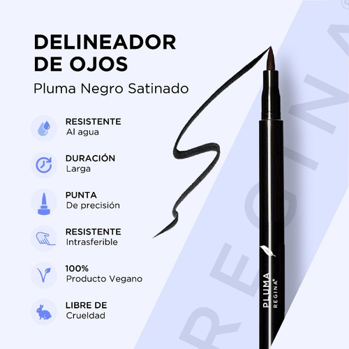Imagen 2 de 7 de Delineador De Ojos Líquido Regina Pluma De Precisión