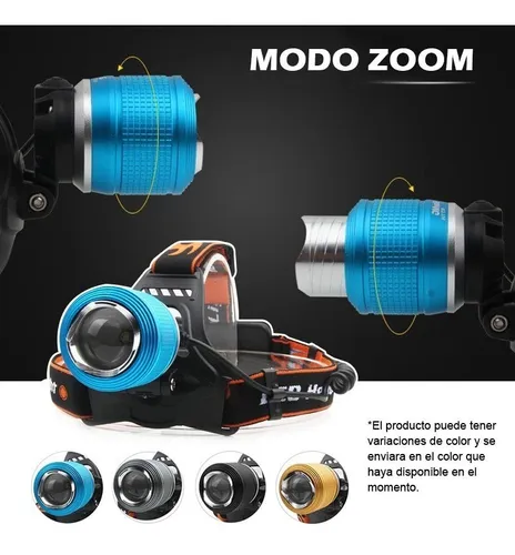 Linterna Minera Recargable 4 Modos Luz Manos Libres Zoom 298