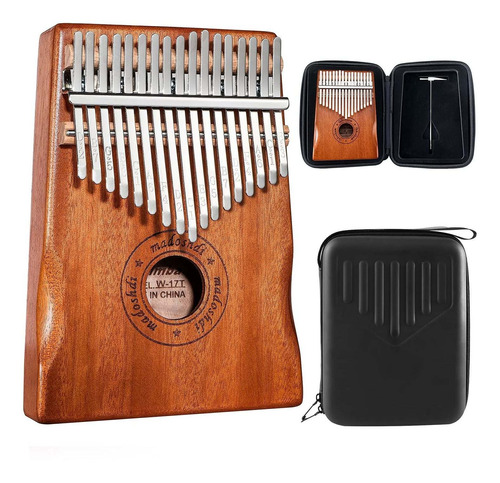 Madoshdi Piano De Pulgar Kalimba 17 Teclas Porttil Mbira Ded