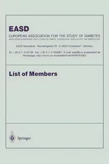 List Of Members, De Europeanassociation For The Study Of Diabetes. Editorial Springer Verlag Berlin Heidelberg Gmbh Co Kg, Tapa Blanda En Inglés