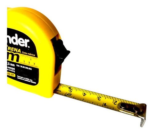 Trena Fita 3 M X 12,5 Mm Em Aço C/ Trava, Ponta Metálica