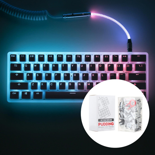 Keycaps Keycap Set Oem Para 61/68/71/84/87/104 Teclas Preto