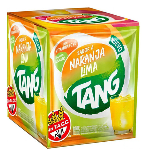 Caja Jugo Tang Naranja Lima Polvo Bajo Sodio Sin Tacc Pack