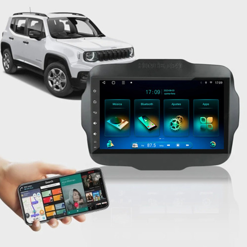 Kit Multimídia Jeep Renegade Pcd 2025 2/32 Carplay S/f Dsp