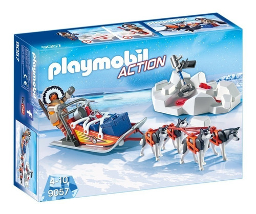 Brinquedo Playmobil Trenó Puxado Por Huskies Action 9057