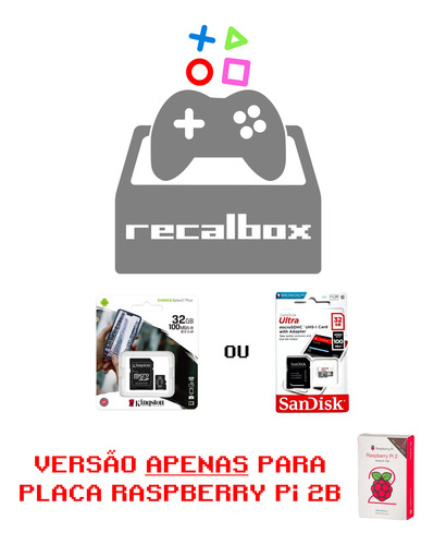 Recalbox Imagem C/ Cartão 32gb Para Raspbarry Pi 2b (Usado)