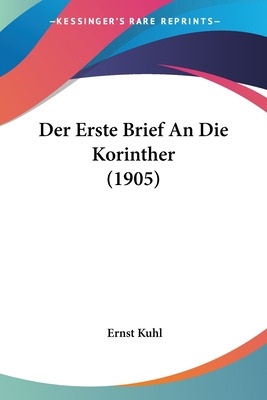 Libro Der Erste Brief An Die Korinther (1905) - Kuhl, Ernst