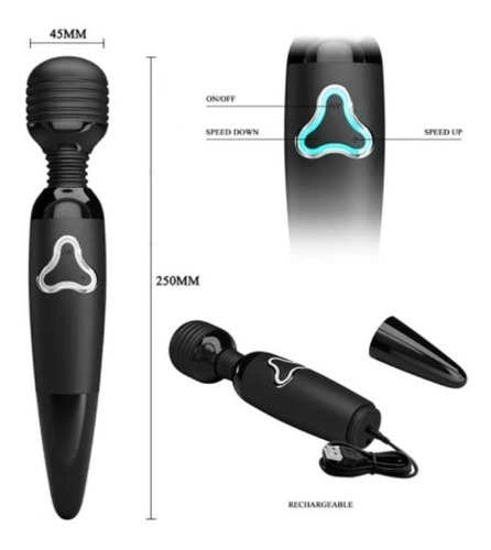 Sextoy Erotico Femenino Masajeador Recargable Wand Microfono