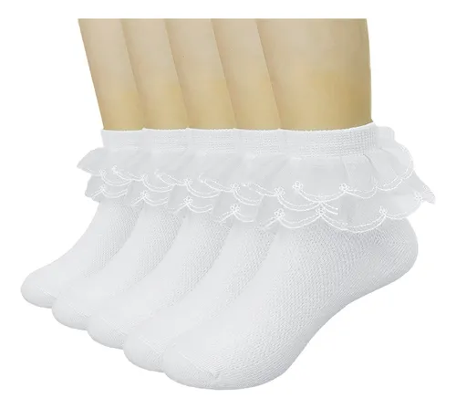 Calcetines De Encaje Con Volantes Para Bebs Y Ninas Pequenas