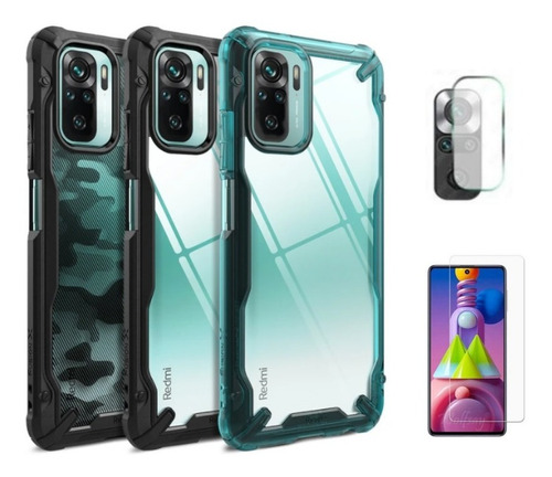 Imagen 1 de 7 de Case, Ringke X Fusion Xiaomi Redmi Note 10 / 10s + Vidrios
