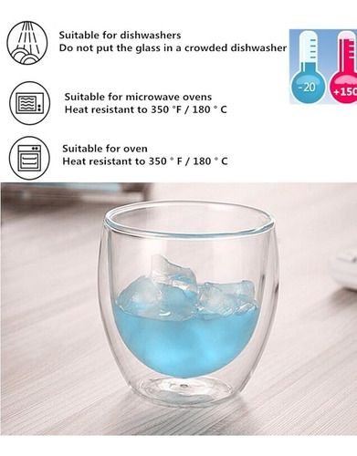 Set 4 Tazas Mug Sin Asa Doble Pared 150ml Frio Caliente