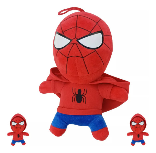 Peluche Spiderman Hombre Araña Spidey Colgante Capucha Niño