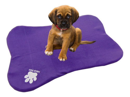 Cama En Forma De Hueso Para Mascotas. Color Morado