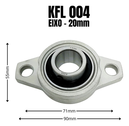 Kfl004 - Kit Com 02 Mancais Com Rolamento Para Eixo 20mm