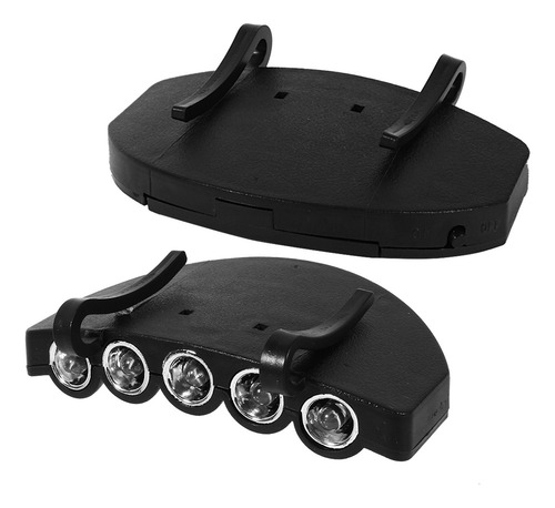 Lámpara De Cabeza Con Clip Para Gorra, 5 Luces Led Para Pesc