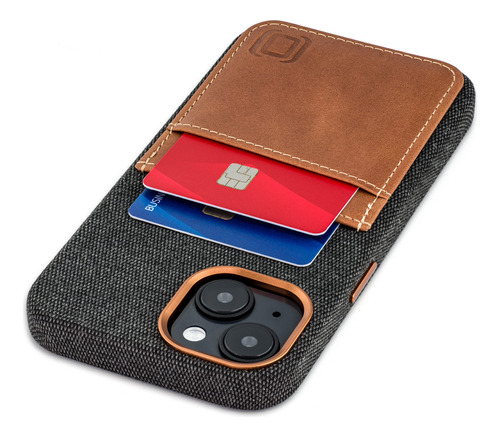 Tarjetero De Tela Dockem Para iPhone 14 Con Cartera De Piel,