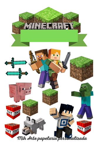 Promoción Figuras Comestibles Minecraft Para Pastel De Arroz