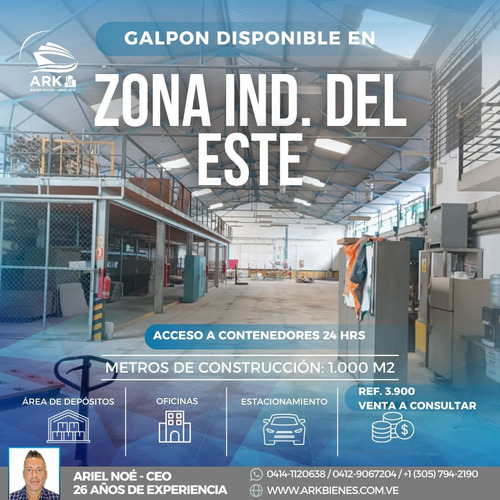(#1168) Galpon De 1000m2 En Zona Ind. Del Este - Guarenas