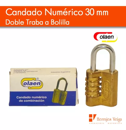 Candado Olaen Numerico 30mm Doble Traba A Bolilla T/ Sekur