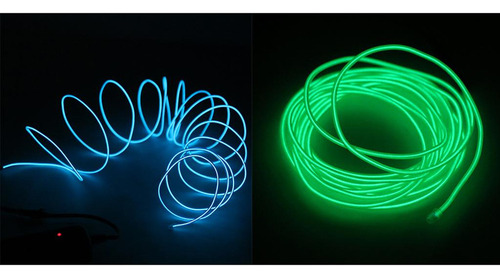 2x 5m Con Pilas Luces De Neón Que Brillan El Alambre