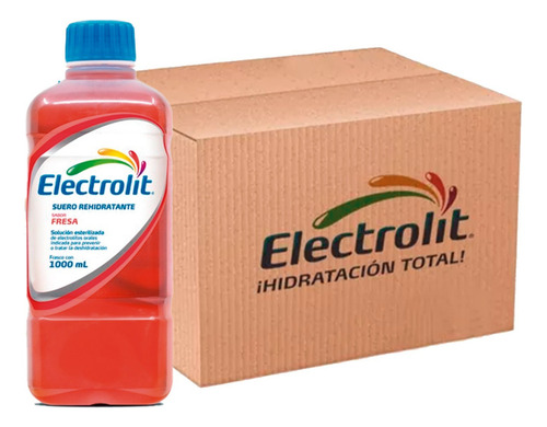Electrolit Suero Sabor Fresa 1 Lt - Caja 6 Piezas (1000 Ml)