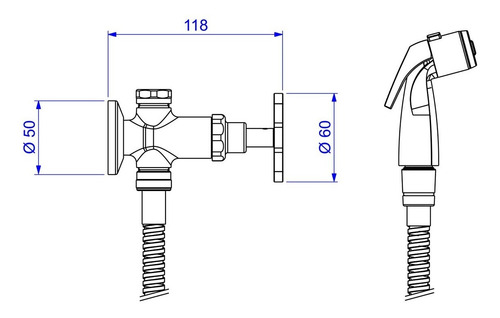 Imagen 4 de 8 de Bidet Manual Deca 53010 Baño Duchador Ducha De Mano Inodoro