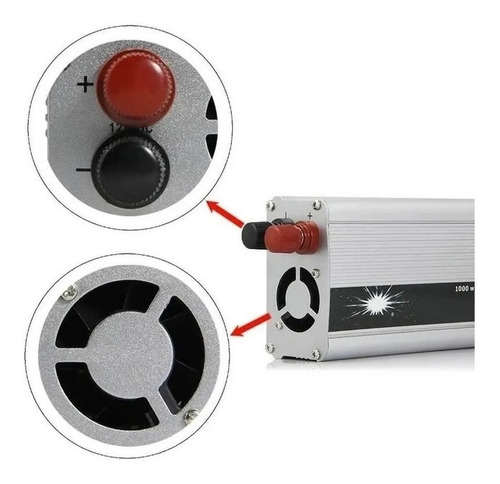 Imagen 8 de 9 de Inversor Voltaje Conversor Corriente Deauto 12v A 220v 1000w