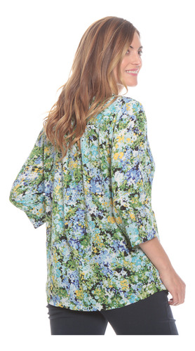 Blusa Wados Larga Estampada Cuello Mao Escote V