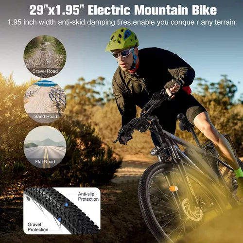 Bicicleta eléctrica de 29 pulgadas para adultos, bicicleta eléctrica de  montaña de 750 W máx. 30 Mph 60 millas, bicicleta eléctrica de 48 V con
