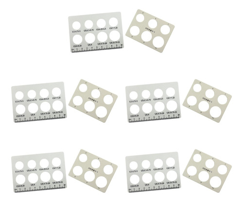 10 Piezas De Tarjetas Medidoras De Tamaño De Anillo,