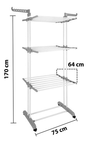 Imagen 5 de 8 de Tendedero Para Ropa Plegable Ropa Tender 3 Niveles