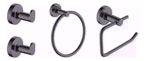 Kit Accesorios De Baño Set 4 Piezas Grafito Piazza 73228gf