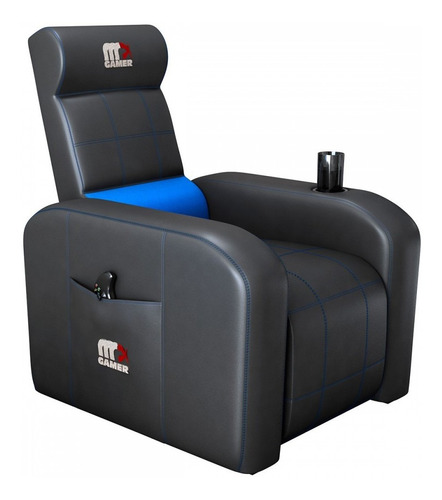 Poltrona Gamer Mx54 Reclinável Corino Preto/azul - Matrix