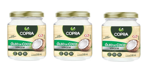 Kit 3 - Óleo De Coco Virgem 200ml Copra