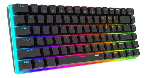 Imagen 2 de 2 de Teclado gamer Ajazz AK33 QWERTY Black inglés US color negro con luz RGB