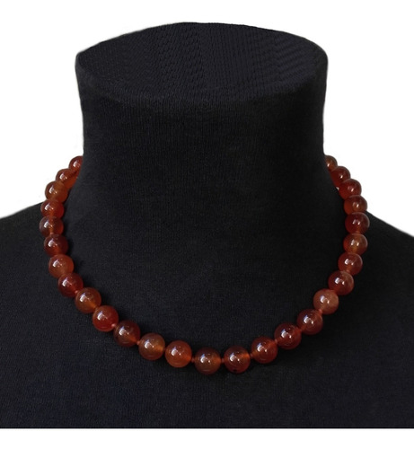 Csb0798 Collar Corto Piedra Agata Carnelian Ø10