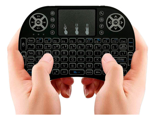 Mini Teclado Tv Smart Box Notebook Pc Video Game Luz Led