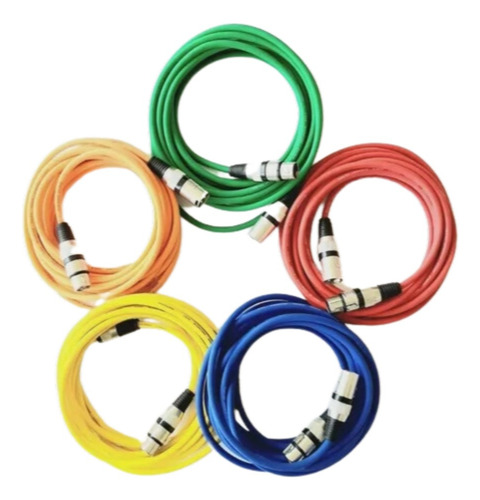 Cabo Microfone Dmx Xlr Canon  Macho X Femea  5m Colorido