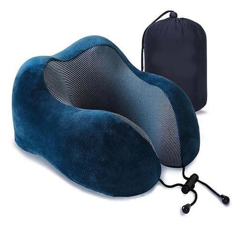 Cómoda Almohada De Espuma Viscoelástica En Forma De U Azul