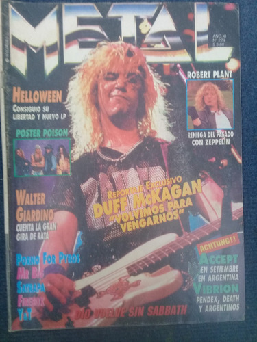 Lote 3 Revistas Metal , Rip , Pelo 92.