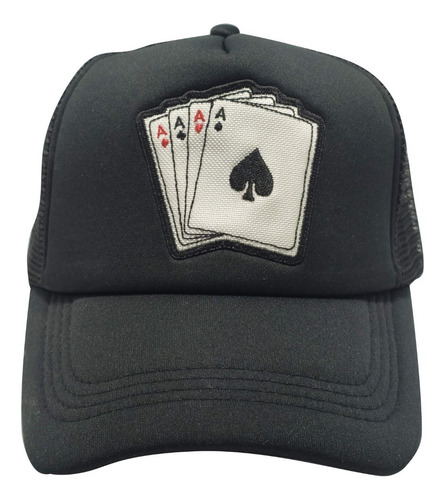 Imagen 4 de 4 de Gorra Trucker Bordada Cartas Poker Naipes
