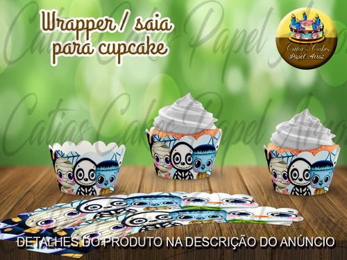  50 Wrappers Saia Para Mini Cupcakes Halloween