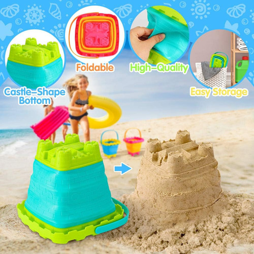 3pcs Cubo De Arena Plegable, 2.7l Cubo De Arena