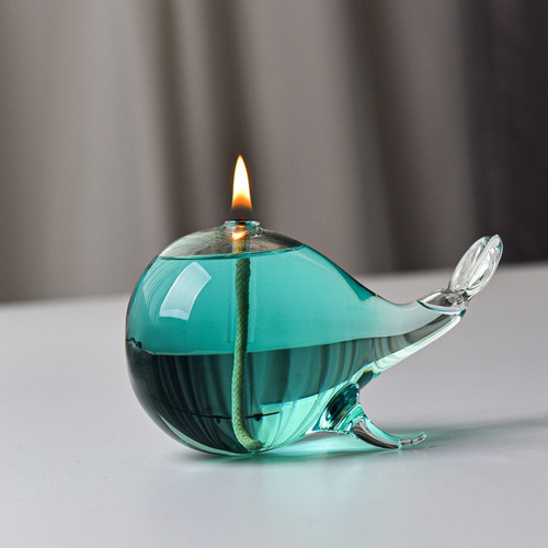 Juego De 2 Lámparas De Aceite De Cristal Con Forma De Ballen