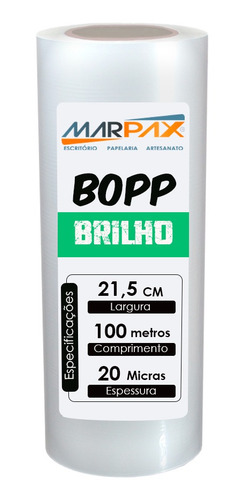 Imagem 1 de 3 de Bopp Brilho Para Laminação Bobina A4 21,5cmx100m Marpax 01un