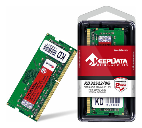 Memória Ram Notebook Ddr4 8gb 3200mhz Keepdata Kd32s22/8g