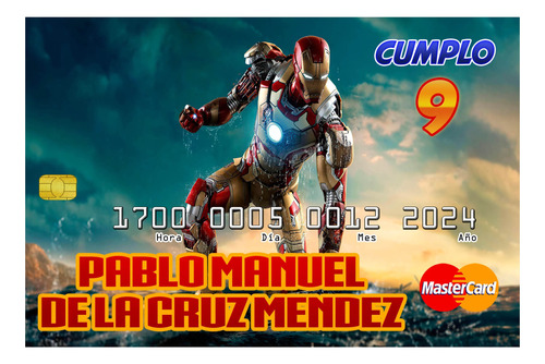 50 Invitaciones Tipo Tarjeta Credito Ironman