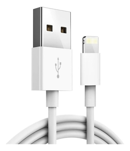 Cabo Usb Carregador E Dados iPhone 5 6 7 8 Plus S X Xr Xs 11 Cor Branco